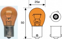 Лампа покажчика поворота PY21W 12V  (жовта)