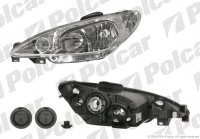 Фара ліва Peugeot 206 2005-2009 (під 2 лампи, прозоре скло)