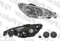 Фара права Peugeot 206 2005-2009 (під 2 лампи, прозоре скло)